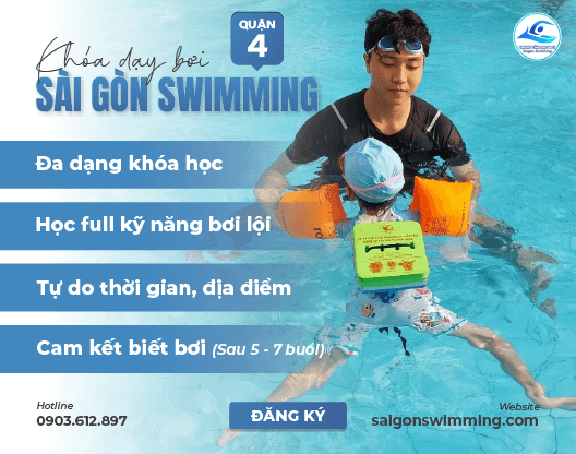 Khoá học bơi kèm riêng cho trẻ em ở Quận 4